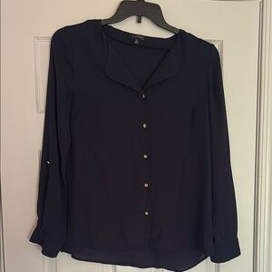 The Limited Navy Button-Down Shirt with Gold Buttons